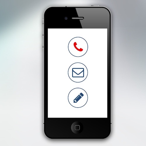 Photo de téléphone et logo de communication